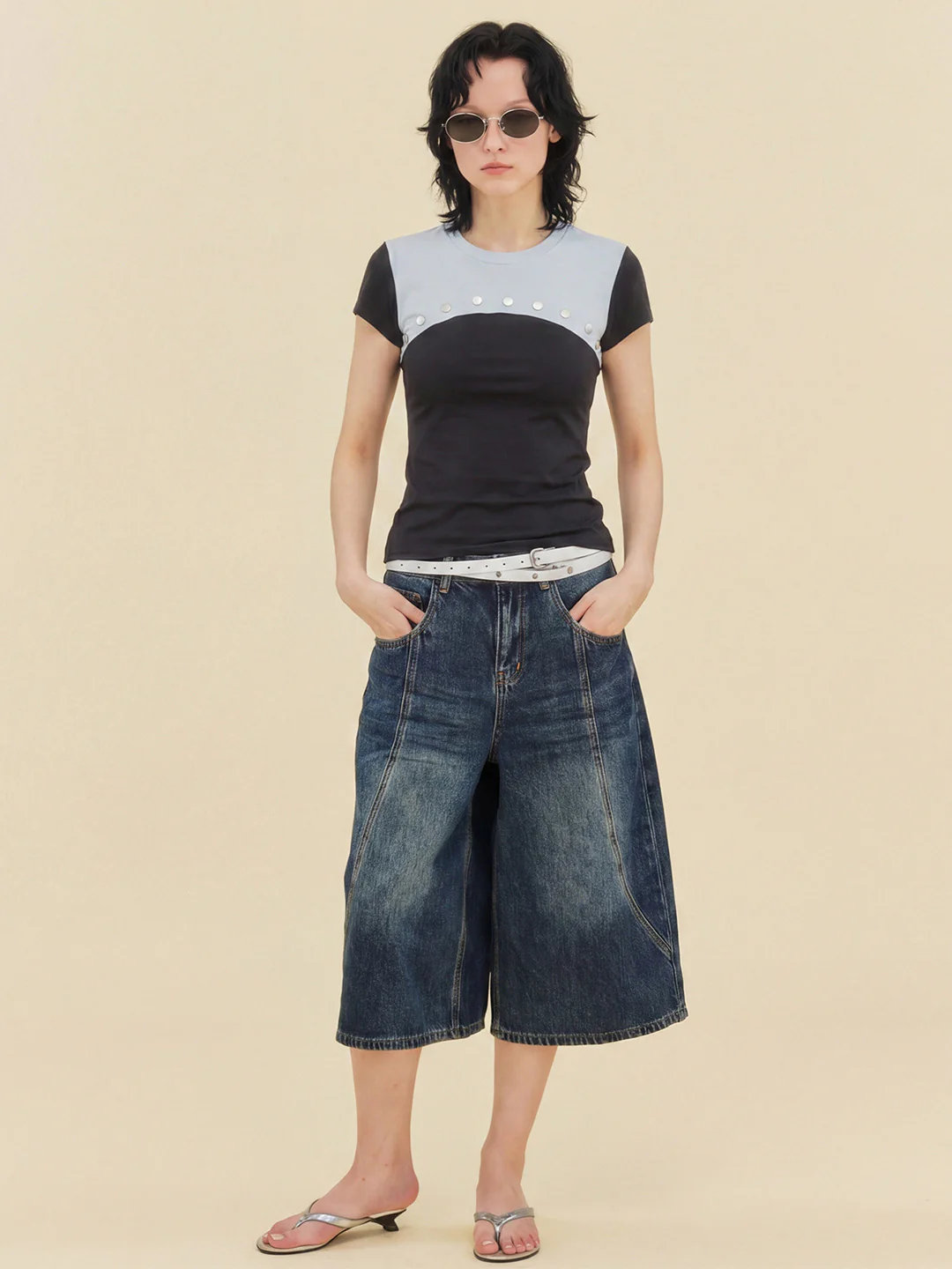 Creative Beaded Patchwork Top - Image 6