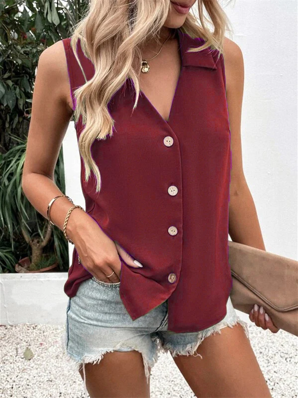 Solid Color 3D Pleated Spaghetti Strap Tank Top - Image 6