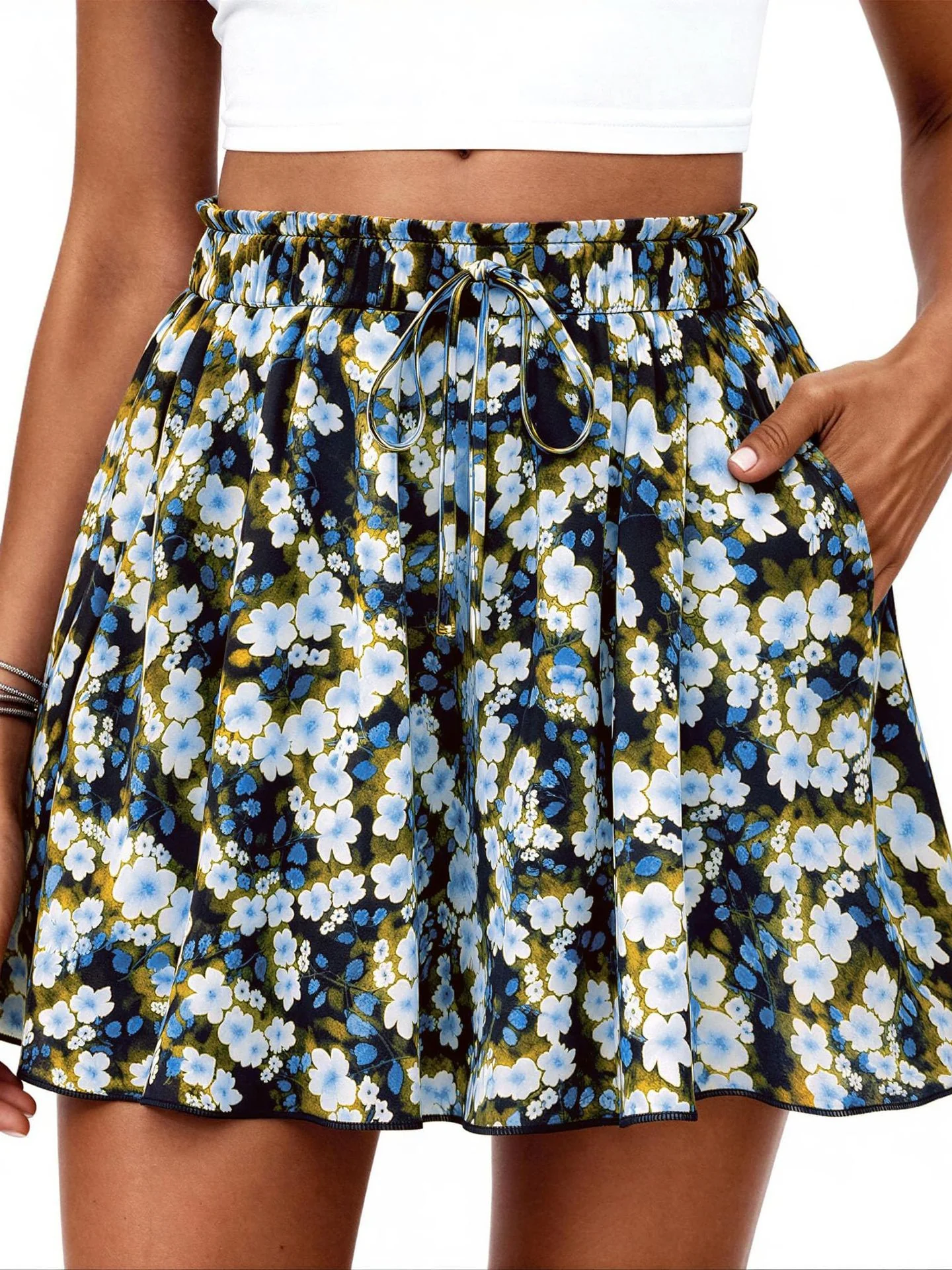 High-waisted Floral Print Loose Casual Shorts - Image 7