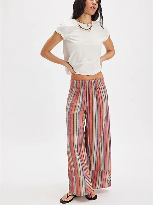 Elastic Waist Versatile All-over Print Trendy Women's Trousers - Image 12