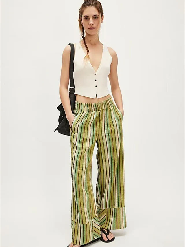 Elastic Waist Versatile All-over Print Trendy Women's Trousers - Image 14