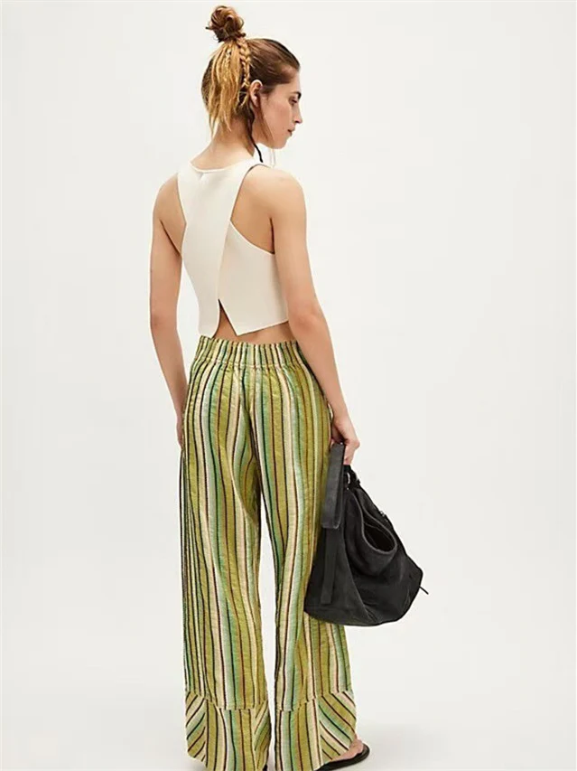 Elastic Waist Versatile All-over Print Trendy Women's Trousers - Image 2