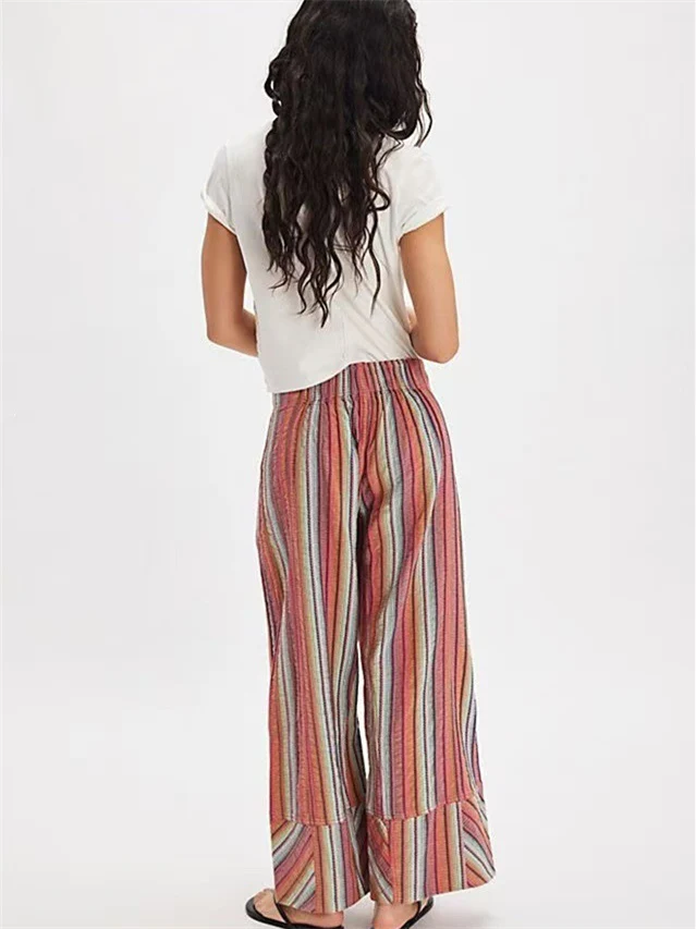 Elastic Waist Versatile All-over Print Trendy Women's Trousers - Image 8