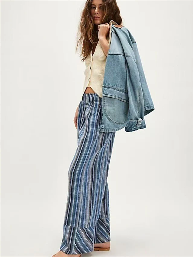 Elastic Waist Versatile All-over Print Trendy Women's Trousers - Image 9