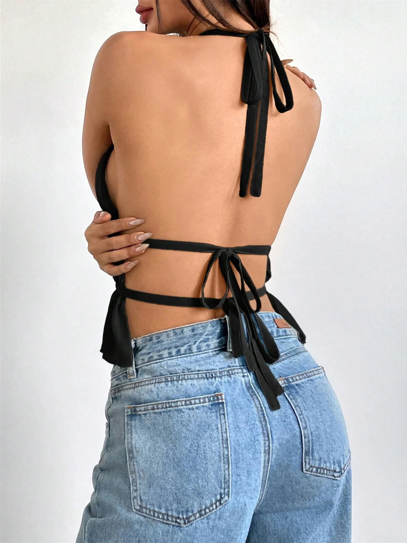 Adjustable Strap Solid Color Slim Fit Camisole - Image 11