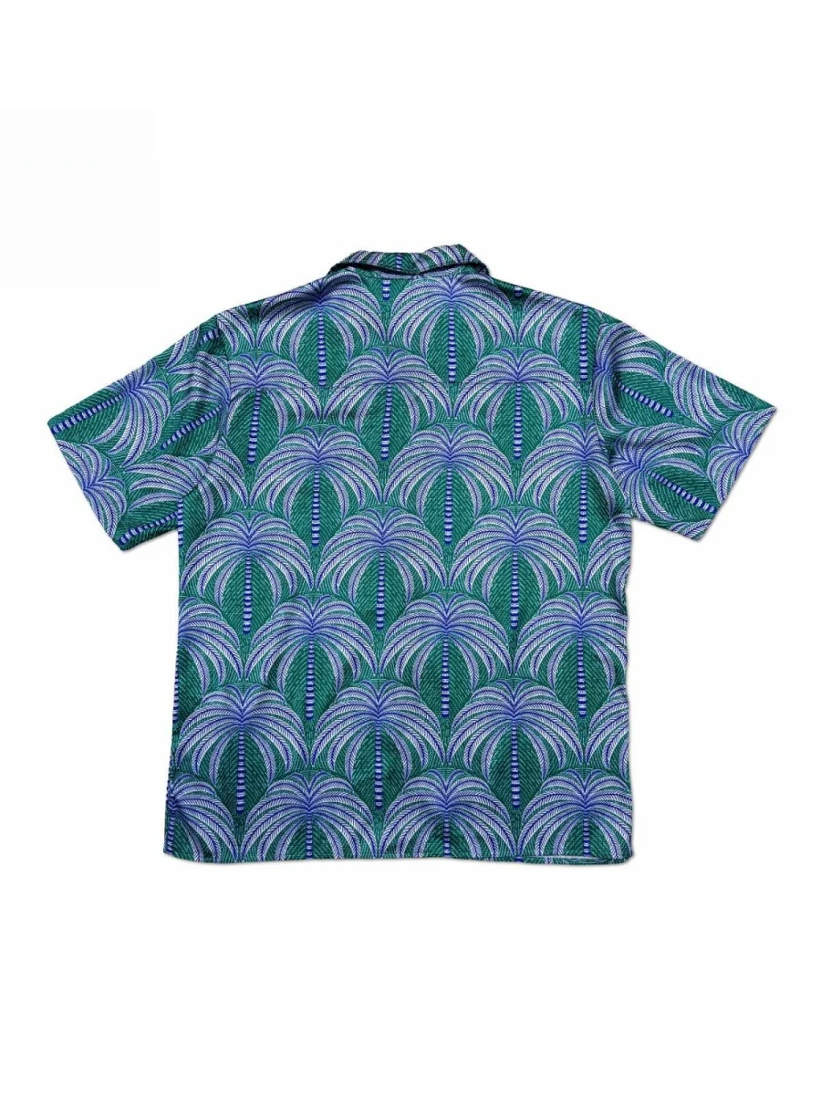 Cuban Territory CityBoy Coconut Trees Vacation Style Satin Shirts - Image 3