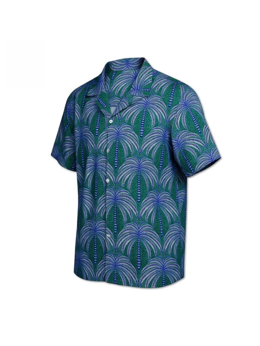 Cuban Territory CityBoy Coconut Trees Vacation Style Satin Shirts - Image 4
