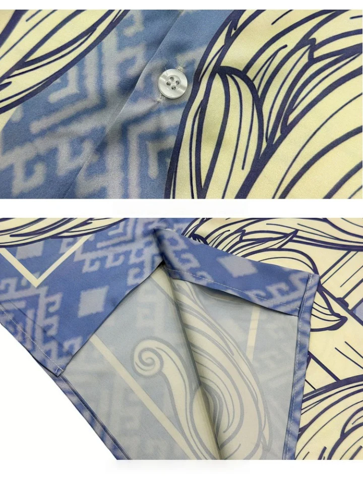 Jacquard Dark Pattern Cuban Territory Shirts - Image 4