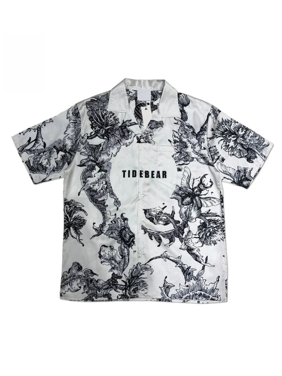 Jacquard Dark Pattern Cuban Territory Vintage Shirts - Image 2
