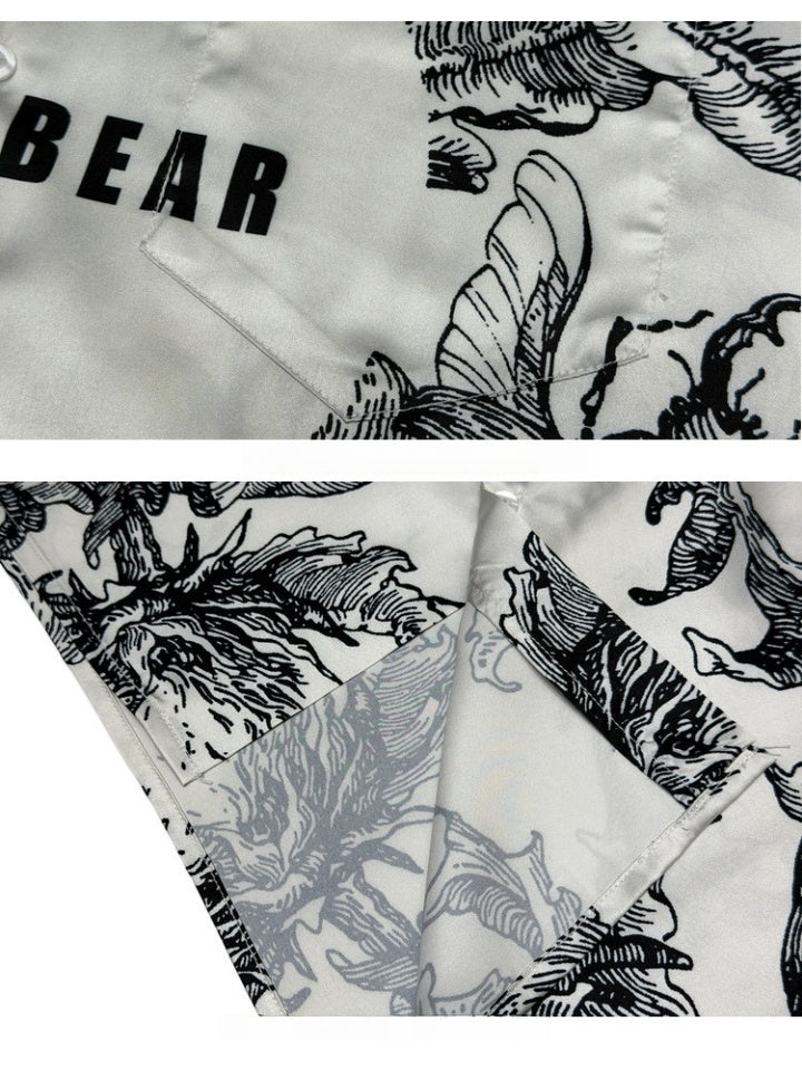 Jacquard Dark Pattern Cuban Territory Vintage Shirts - Image 5
