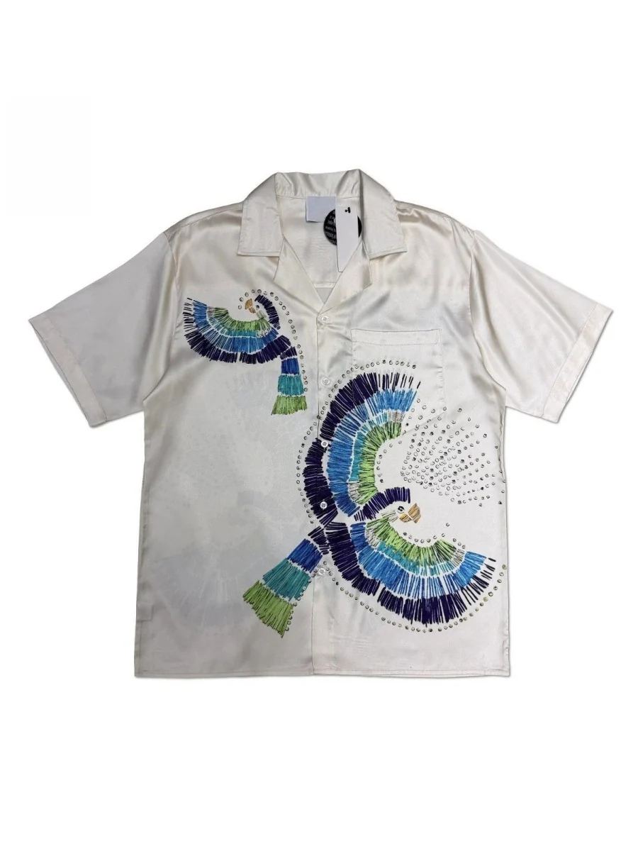 Jacquard Dark Pattern Cuban Territory Vintage Shirts - Image 2