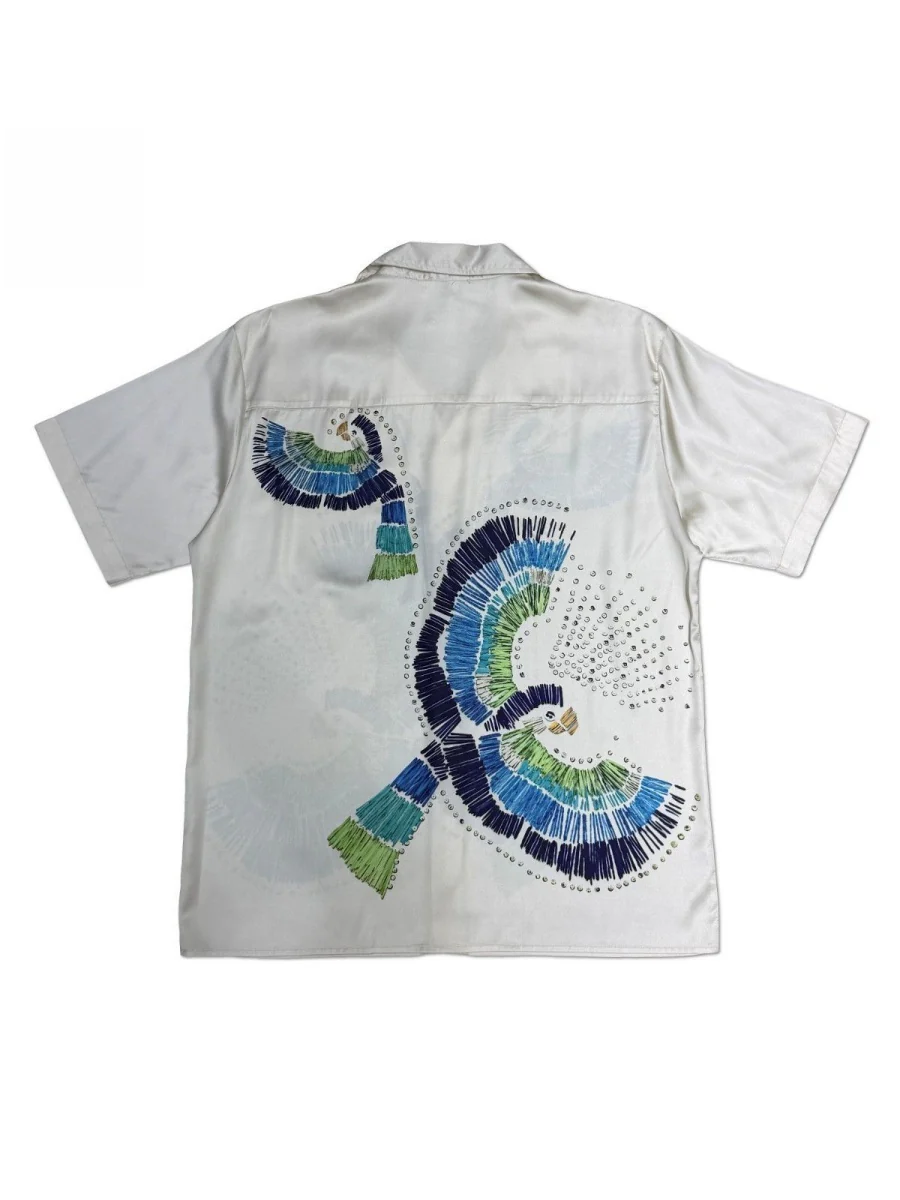Jacquard Dark Pattern Cuban Territory Vintage Shirts - Image 3