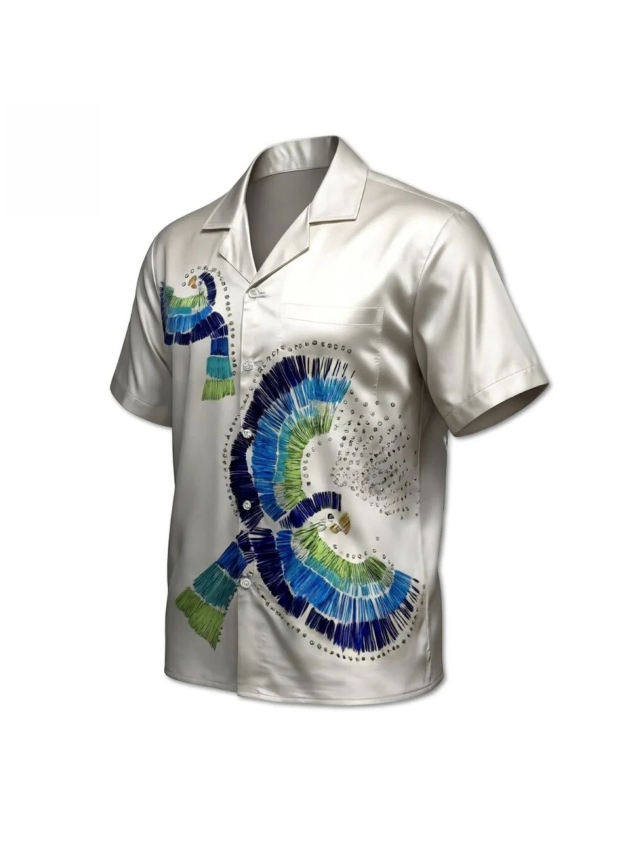 Jacquard Dark Pattern Cuban Territory Vintage Shirts - Image 4