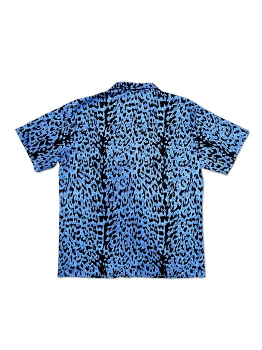 Blue Leopard Print Cuban Territory Shirts - Image 4