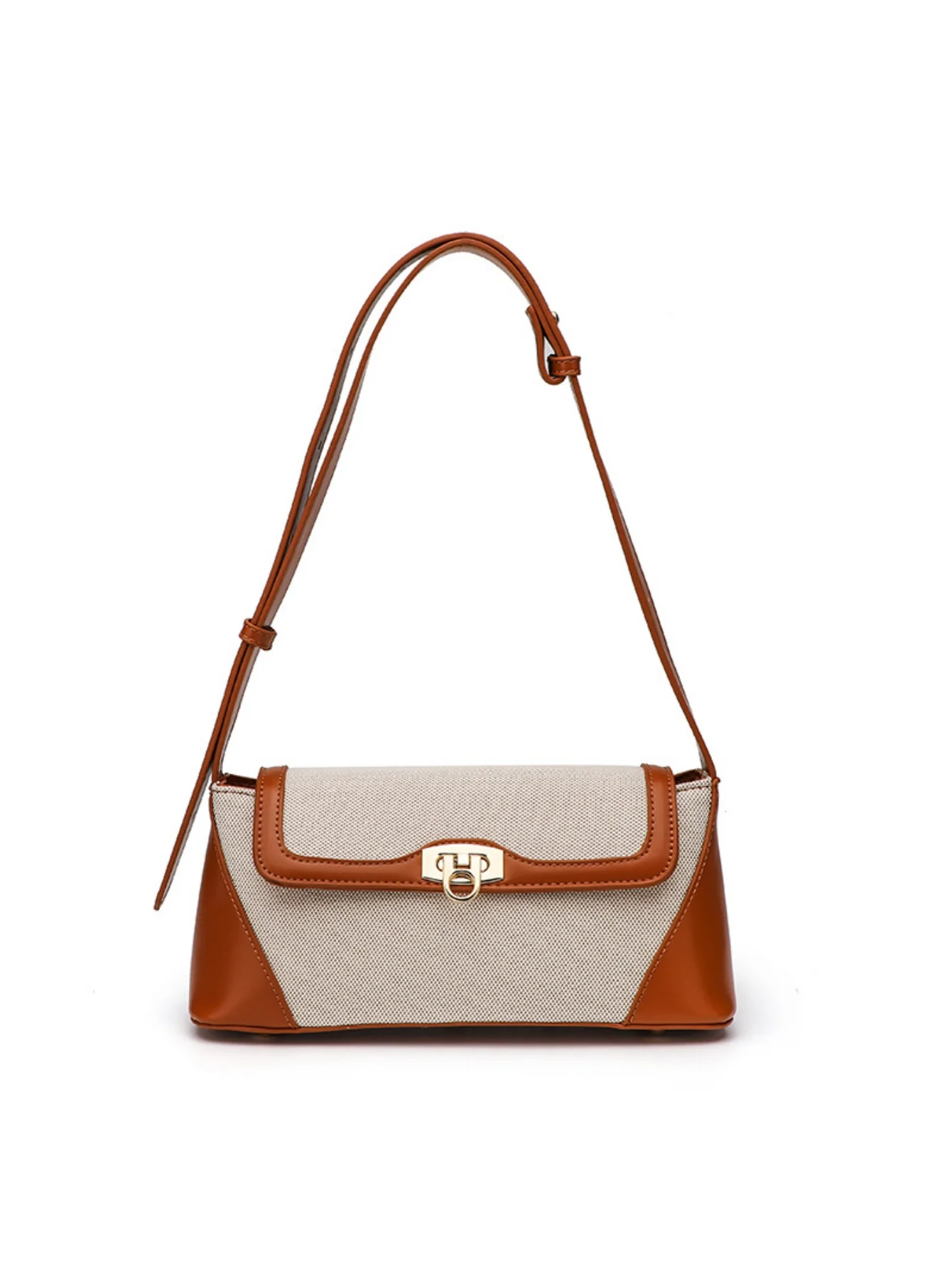 Color-blocked Casual Commuter Versatile Retro Shoulder Bag - Image 10