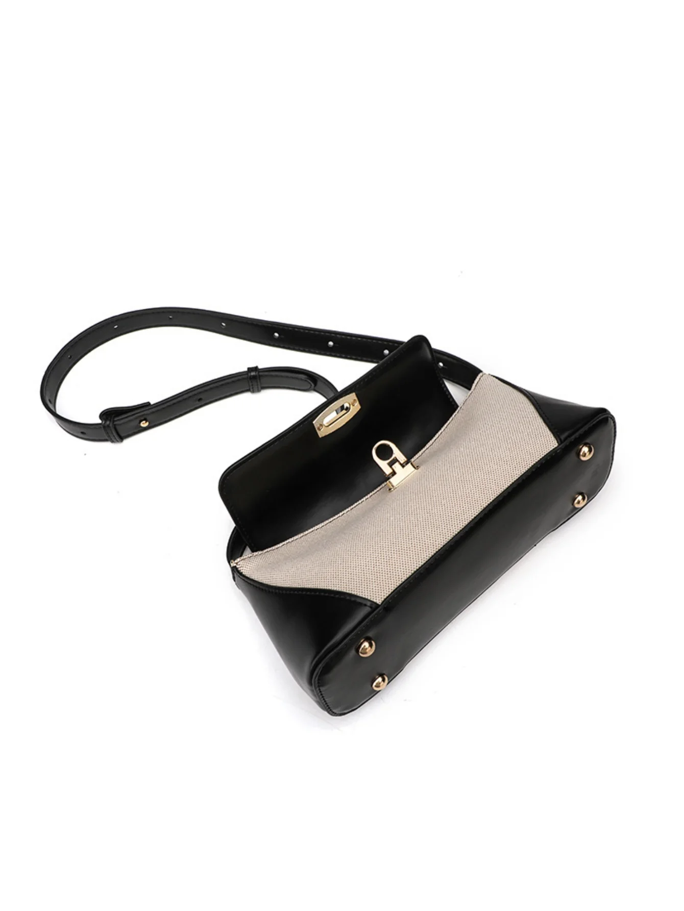 Color-blocked Casual Commuter Versatile Retro Shoulder Bag - Image 3