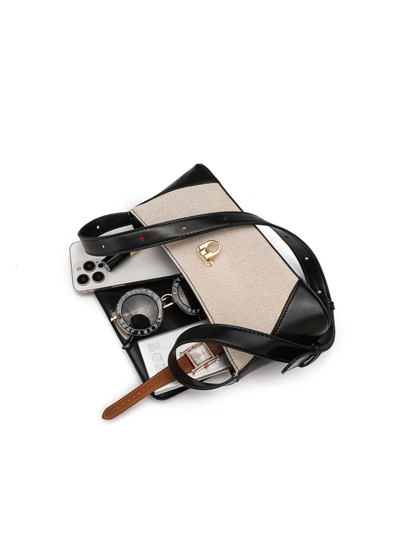 Color-blocked Casual Commuter Versatile Retro Shoulder Bag - Image 4