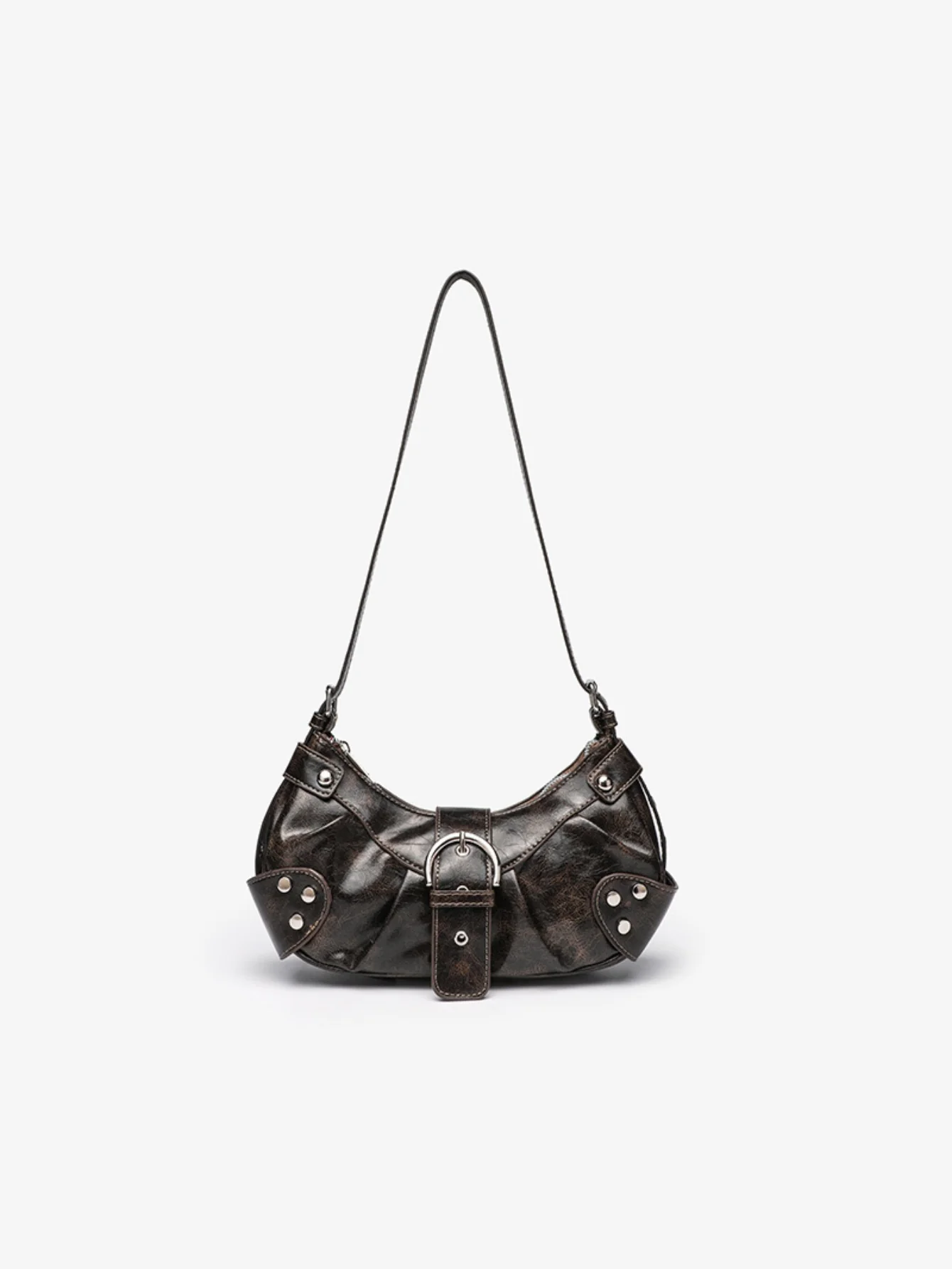 Stylish And Edgy Motorcycle Studded Shoulder Bag - Image 12