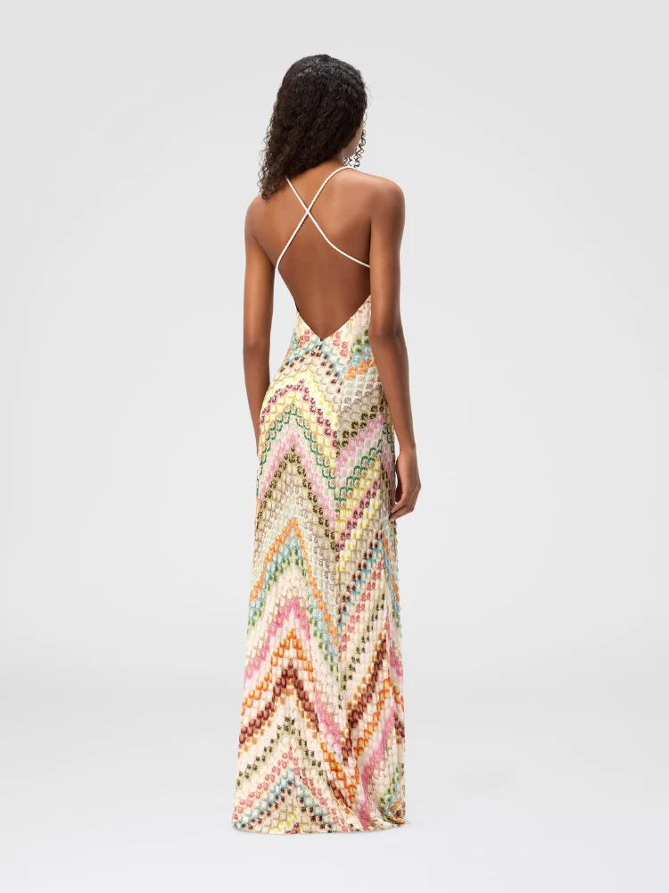 Colorful Crochet Lace Camisole Maxi Dress - Image 2