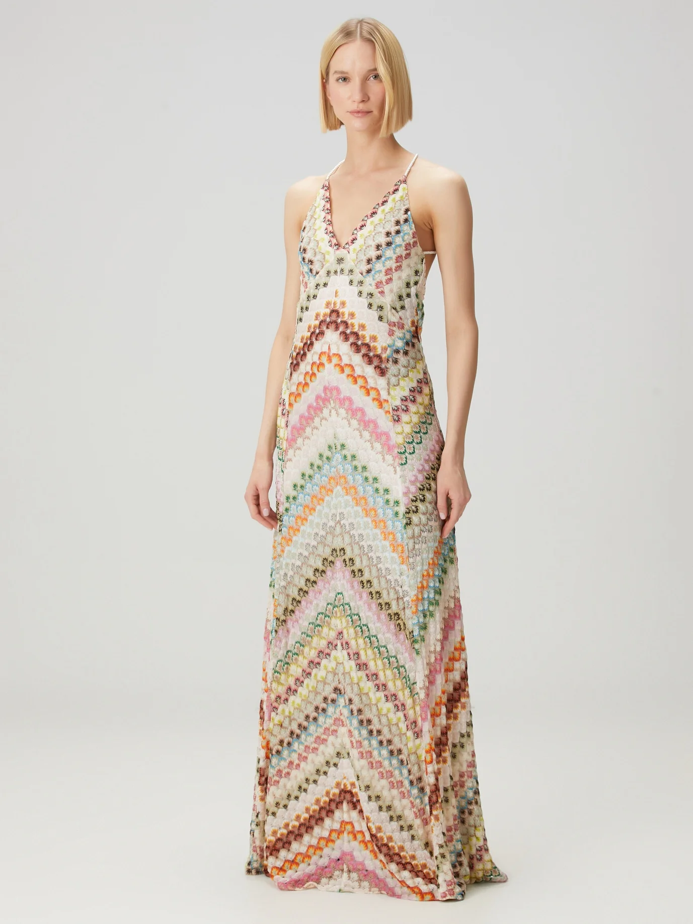 Colorful Crochet Lace Camisole Maxi Dress - Image 3