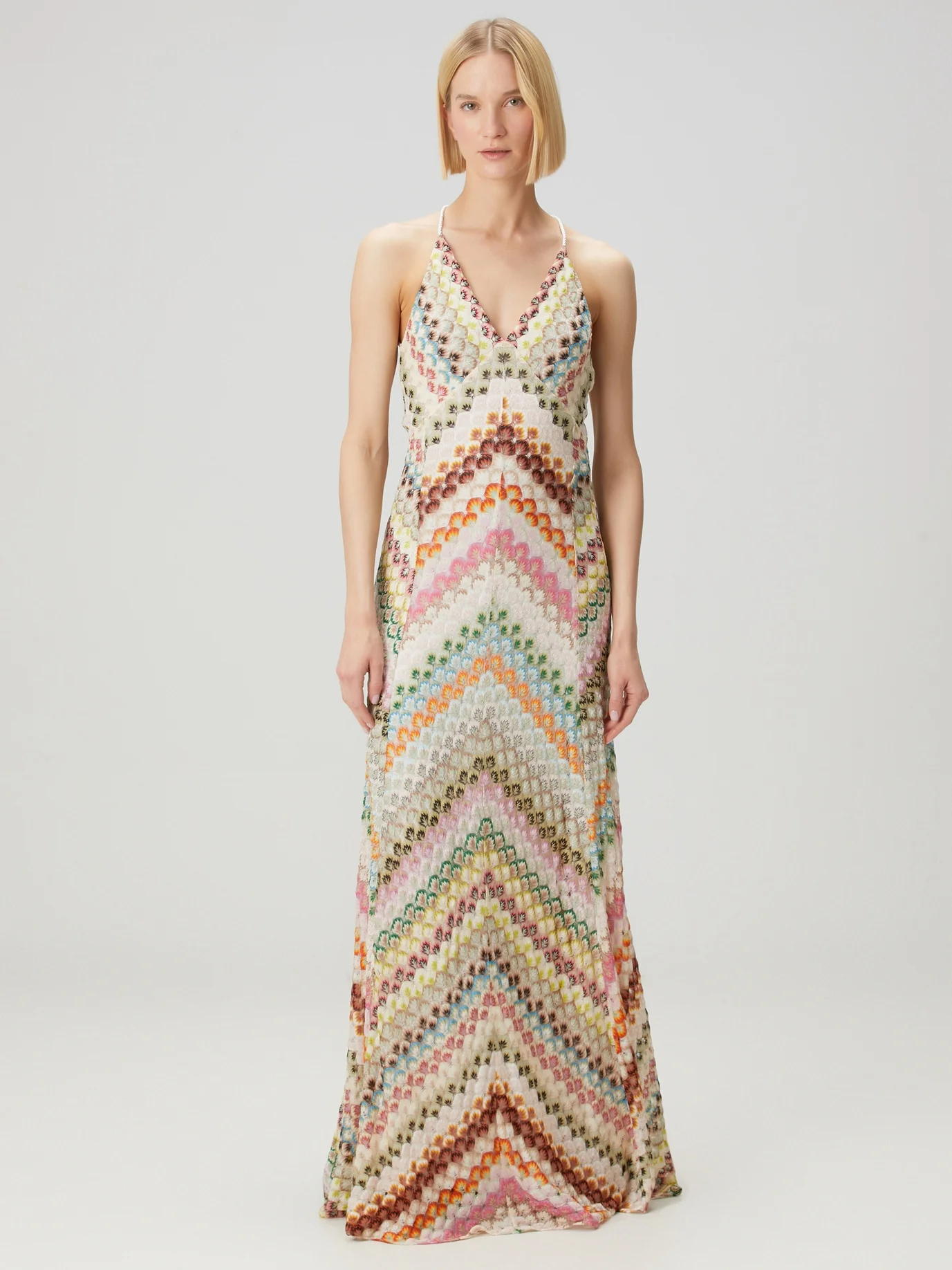 Colorful Crochet Lace Camisole Maxi Dress - Image 4