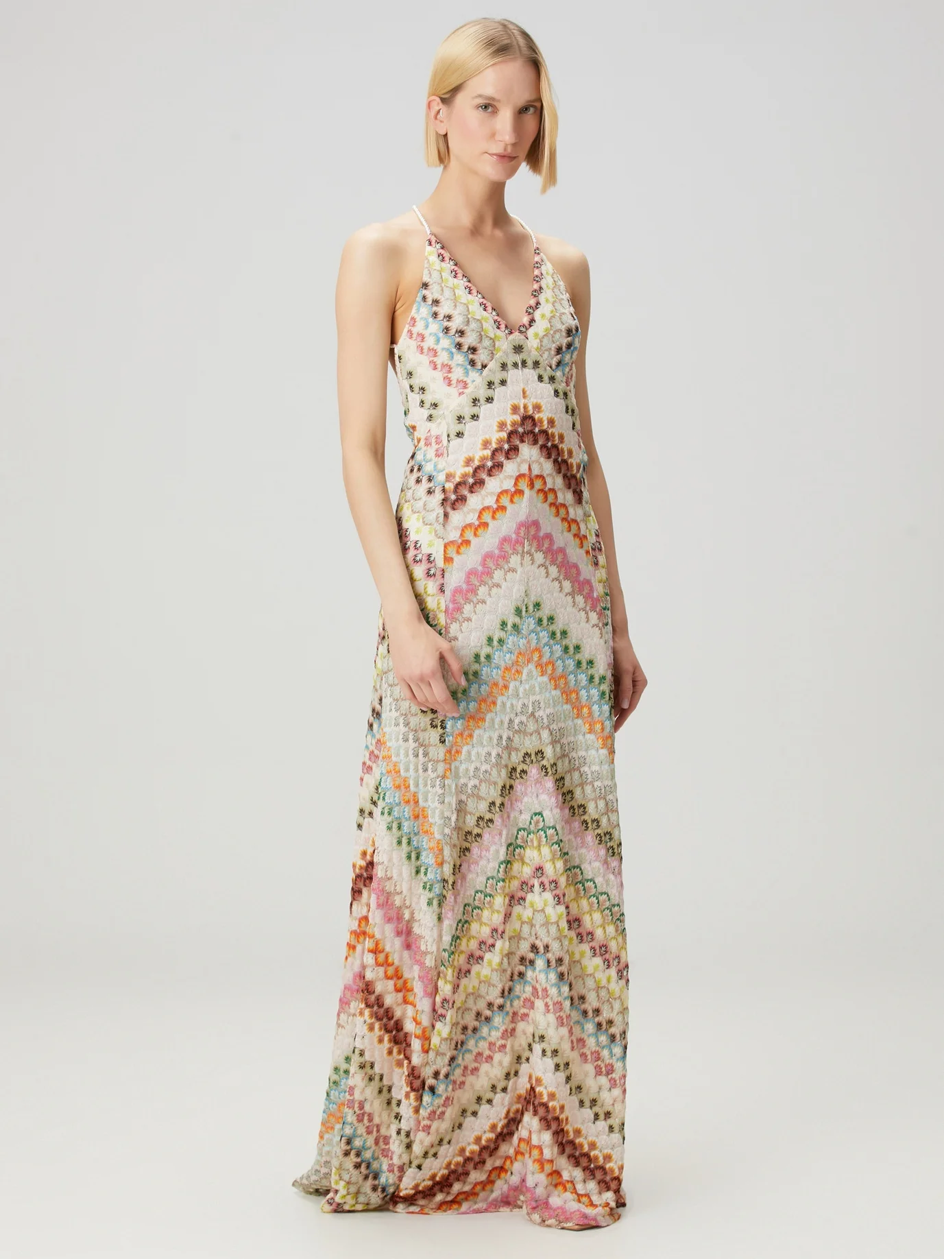 Colorful Crochet Lace Camisole Maxi Dress - Image 6