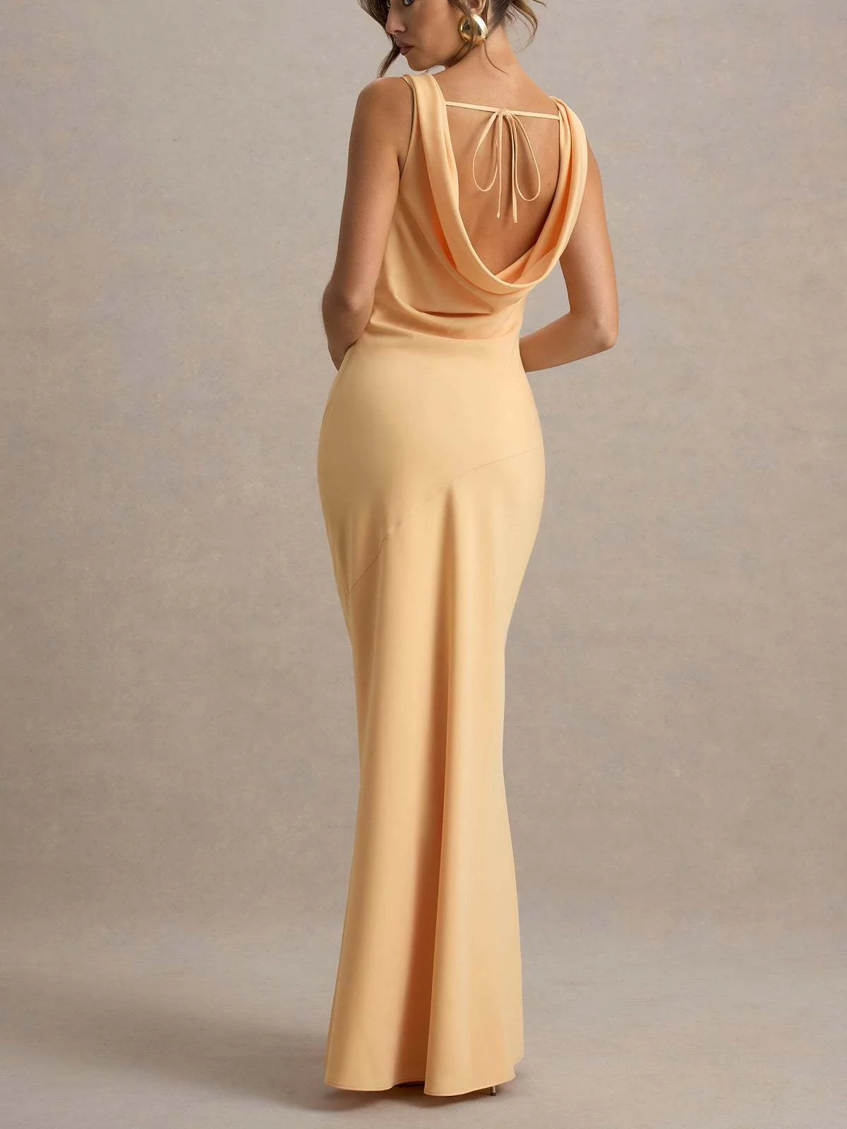 Satin Fitted Bodycon Fishtail Backless Sexy Zipper Maxi Dresses - Image 26