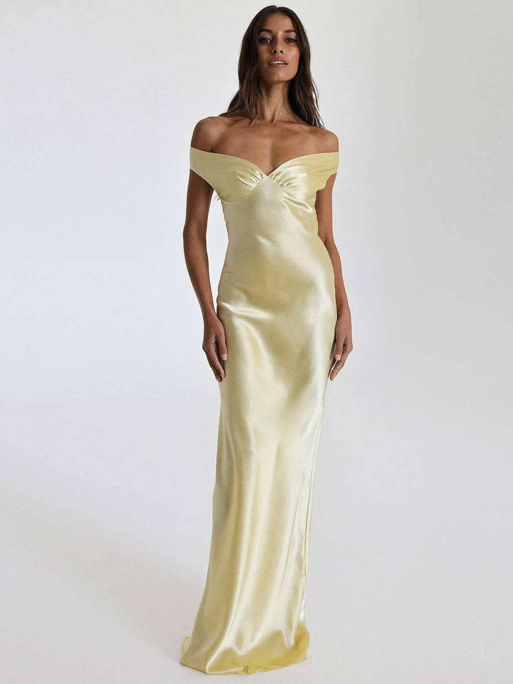 Mermaid Satin Off-shoulder Long Dress