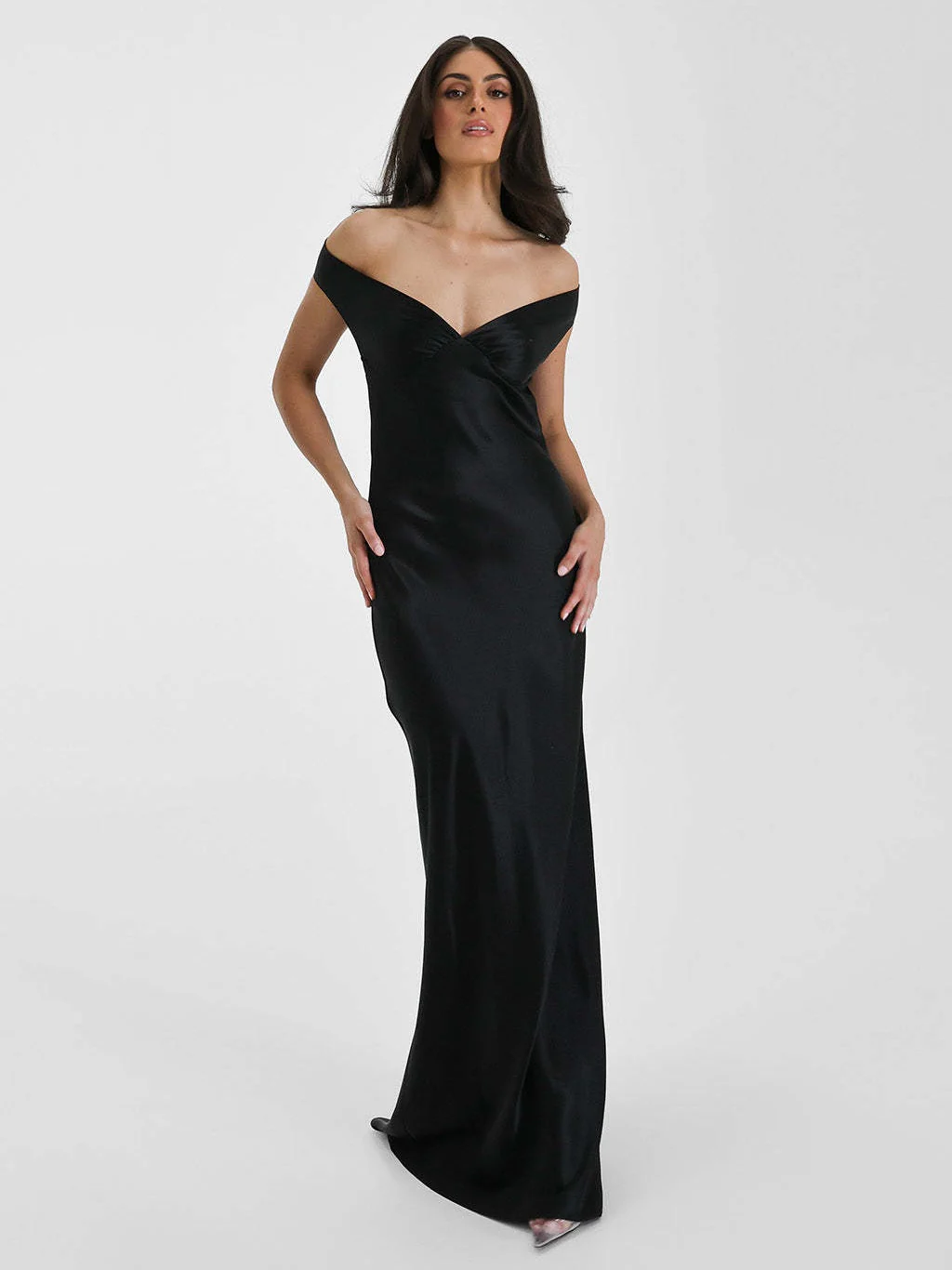 Mermaid Satin Off-shoulder Long Dress - Image 8