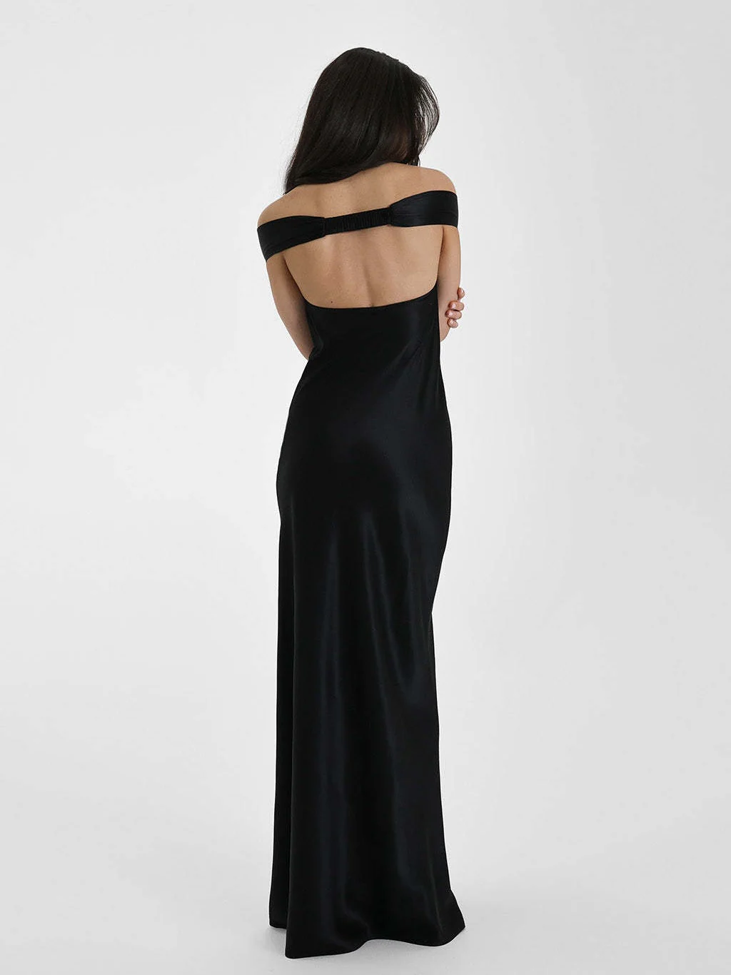Mermaid Satin Off-shoulder Long Dress - Image 9