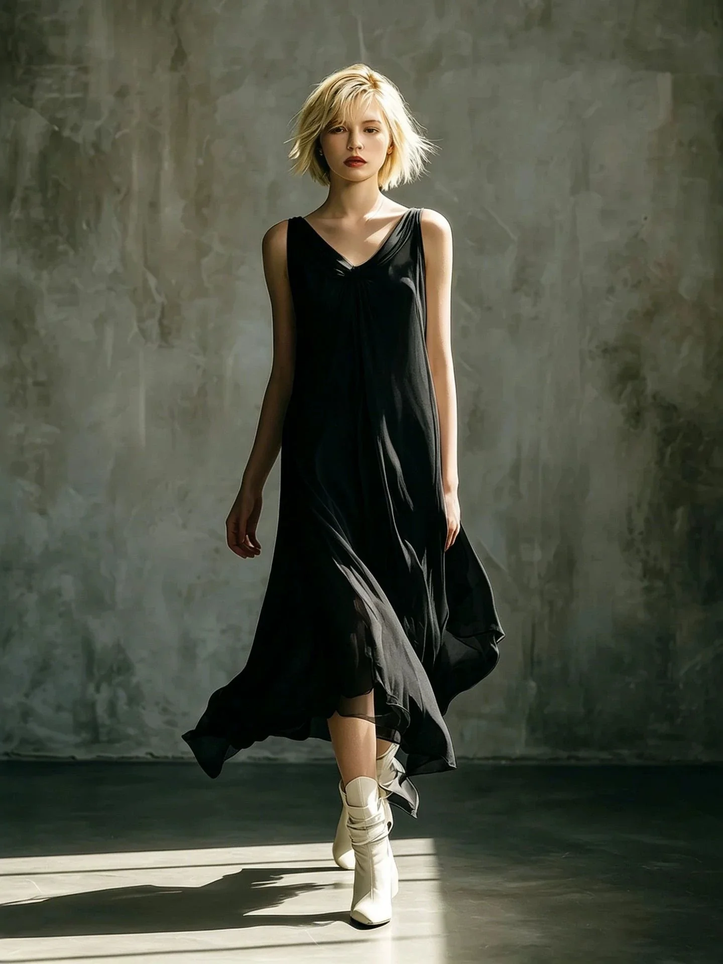 V-neck Sleeveless Chiffon Long Dress - Image 4