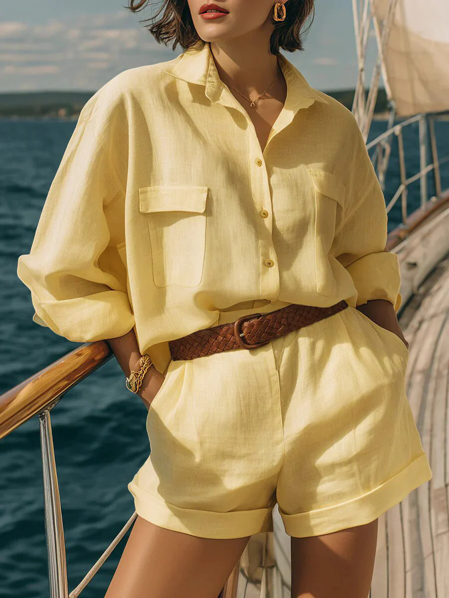 Solid Color Two-piece Set - Image 2