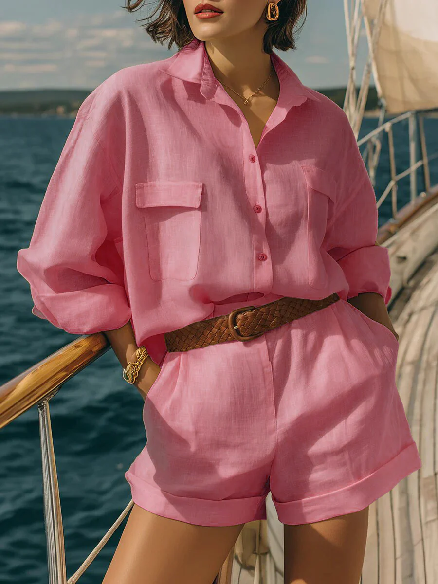 Solid Color Two-piece Set - Image 3