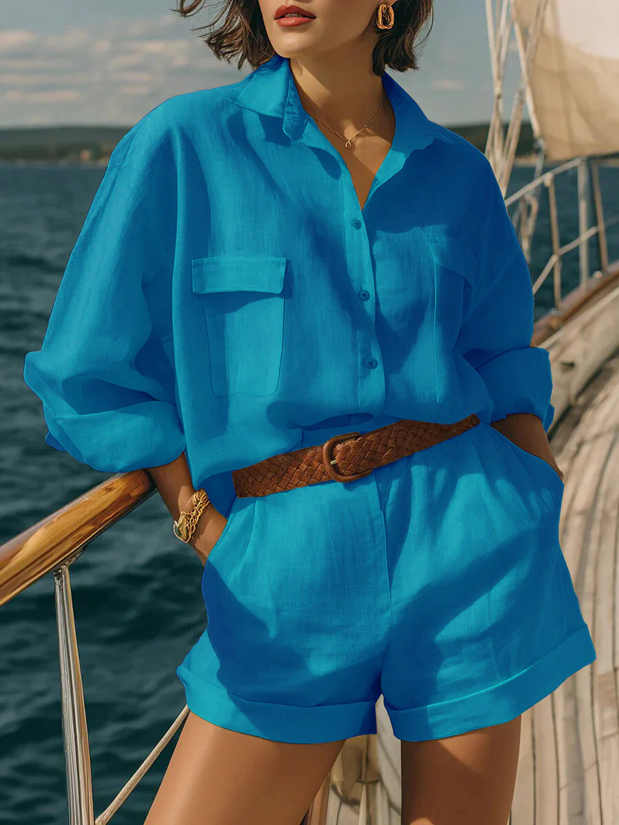 Solid Color Two-piece Set - Image 5