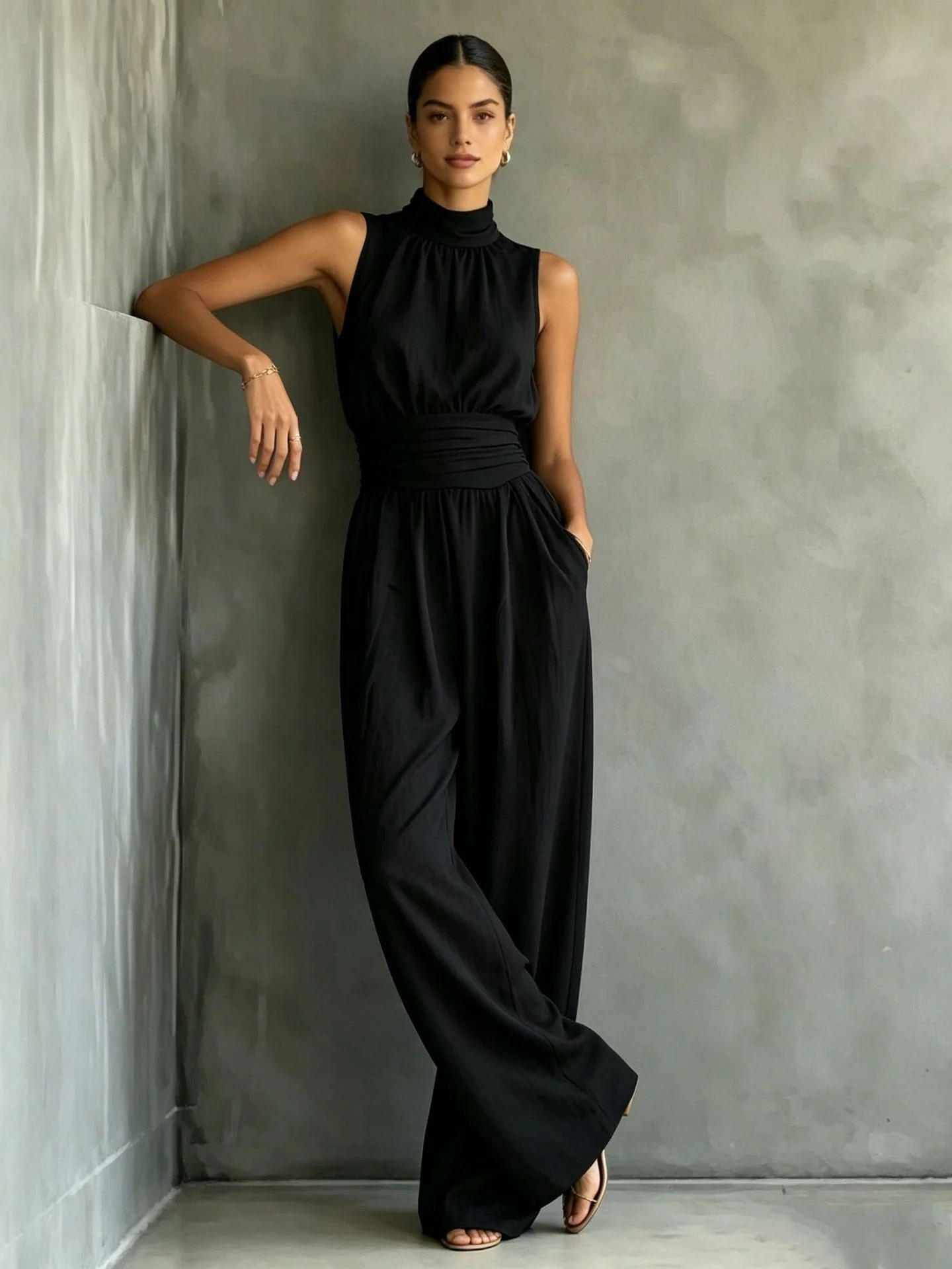 Elastic Solid Color Simple Inner Jumpsuit - Image 2