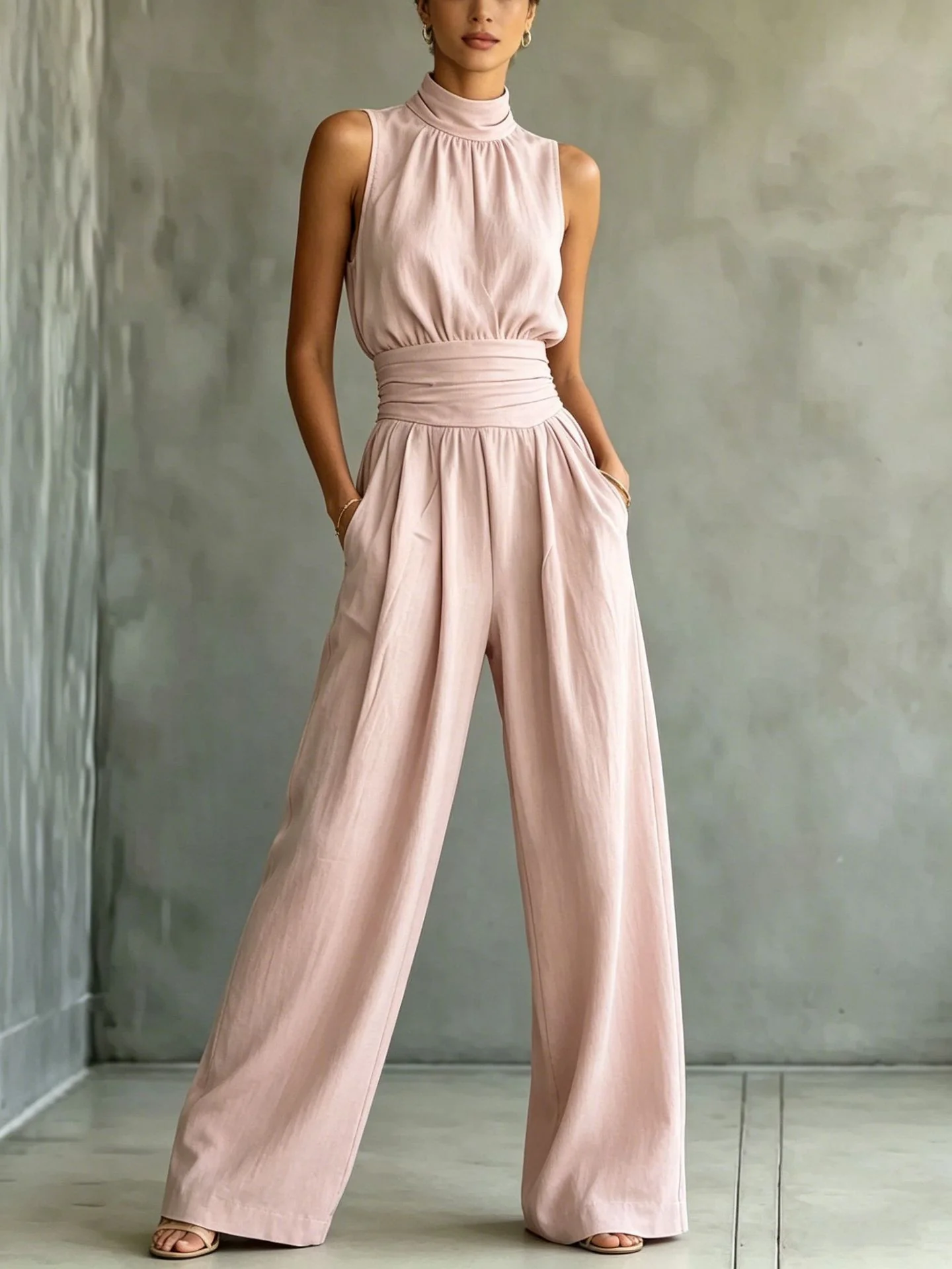 Elastic Solid Color Simple Inner Jumpsuit - Image 5