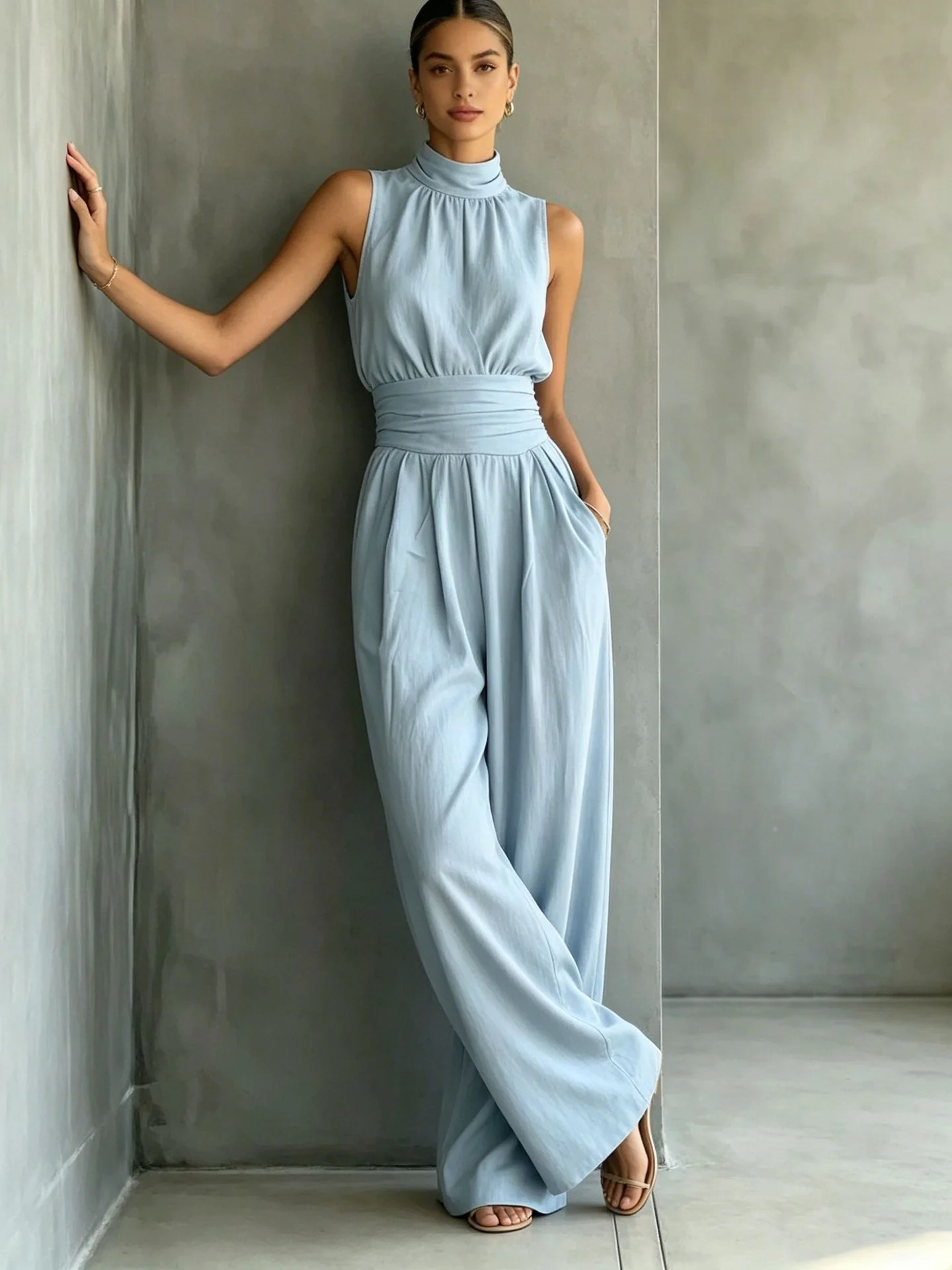 Elastic Solid Color Simple Inner Jumpsuit - Image 6