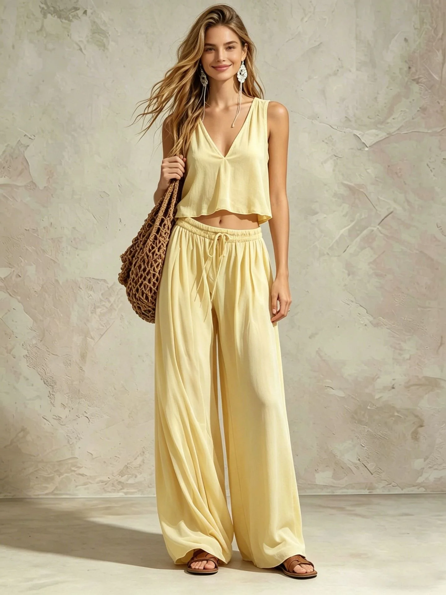 Macaron Solid Color Two-piece Set - Image 4