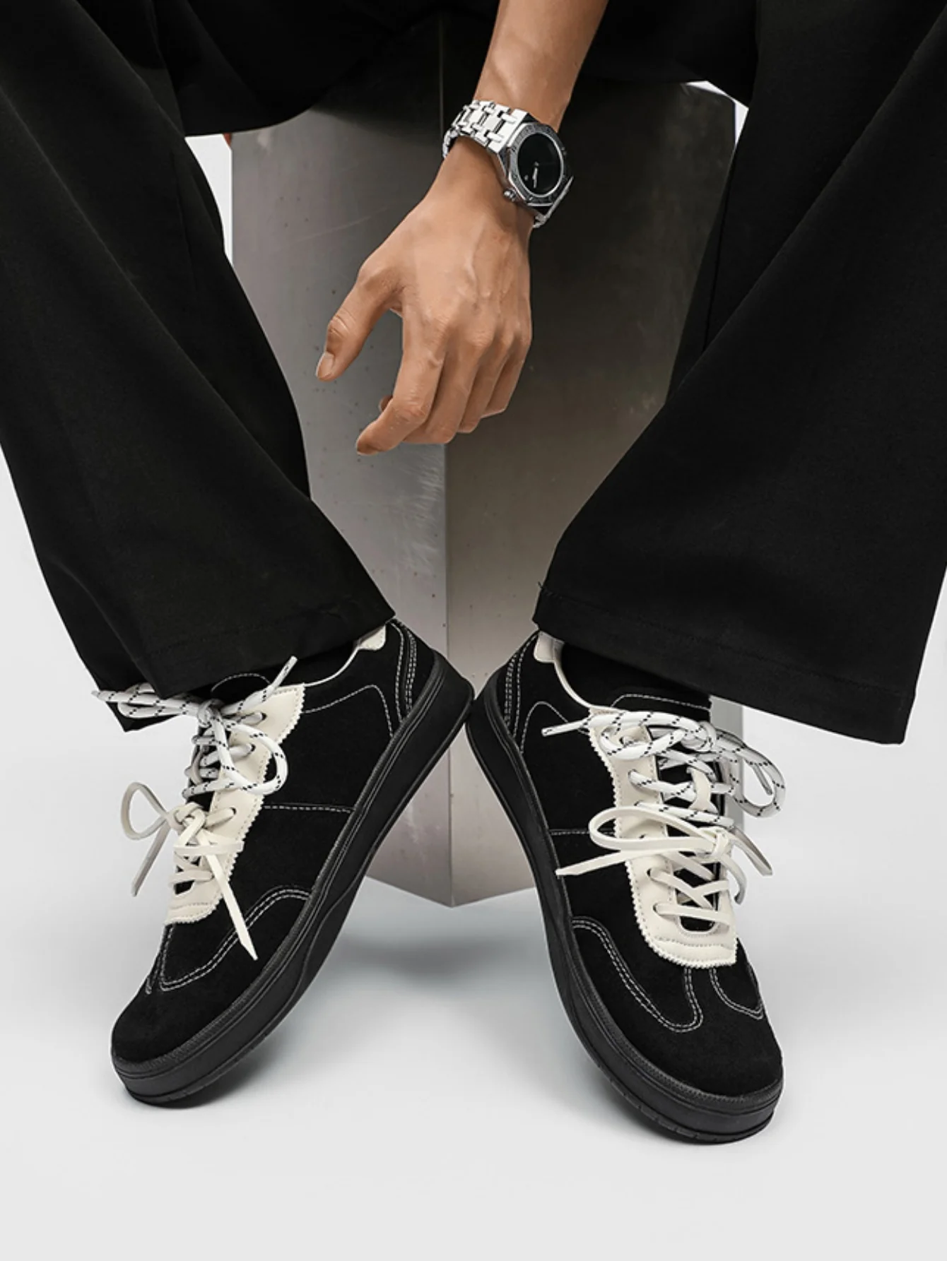 German Training Retro Color-blocked Lace-up Sneakers - Image 2