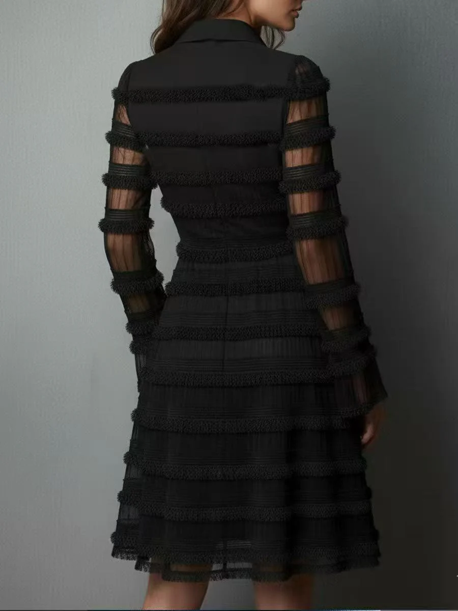 Turtleneck Tight Fit Temperament Slit Formal Dress Maxi Dresses - Image 4