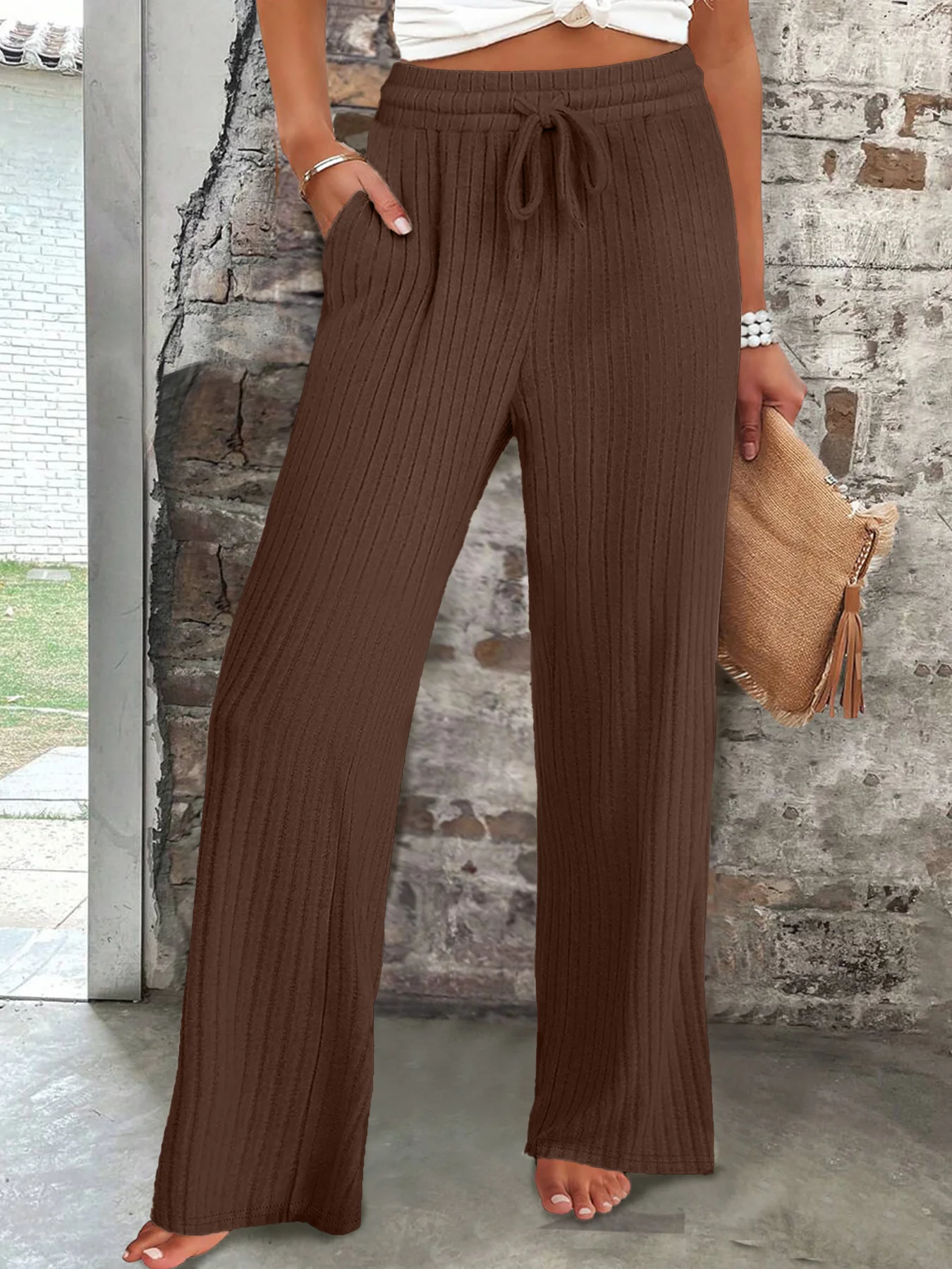 Solid Color Versatile Trousers - Image 2