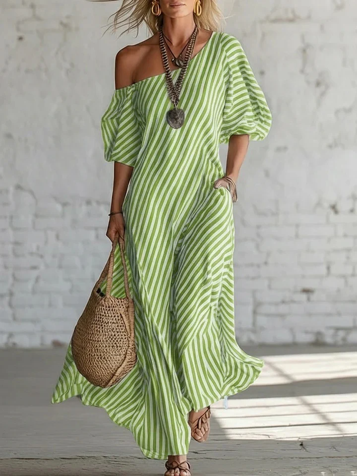Simple Solid Color Patchwork Dress - Image 6