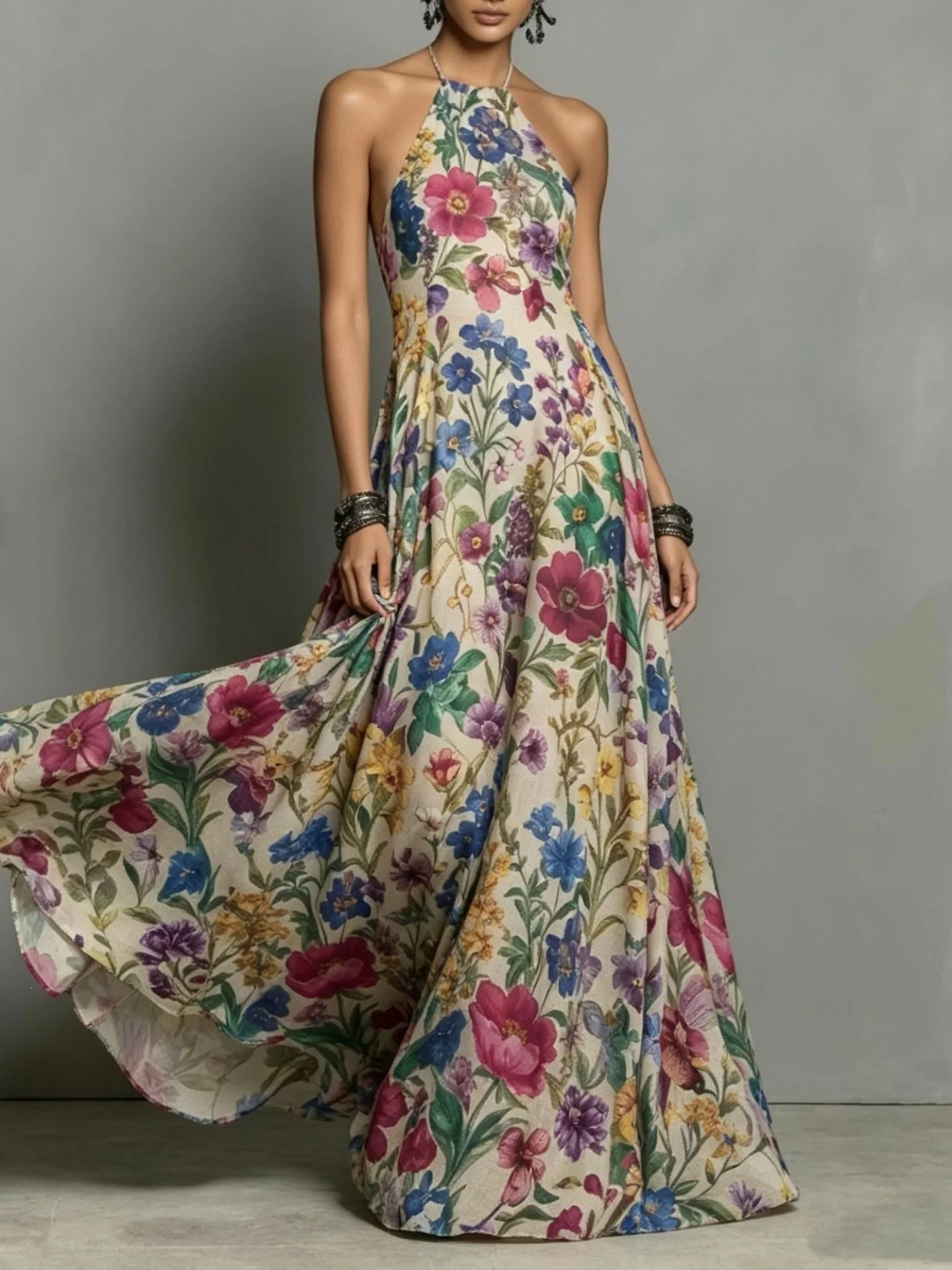 Floral Print Midi Dress - Image 2