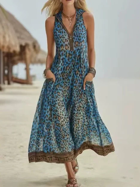 Simple Solid Color Patchwork Dress - Image 3
