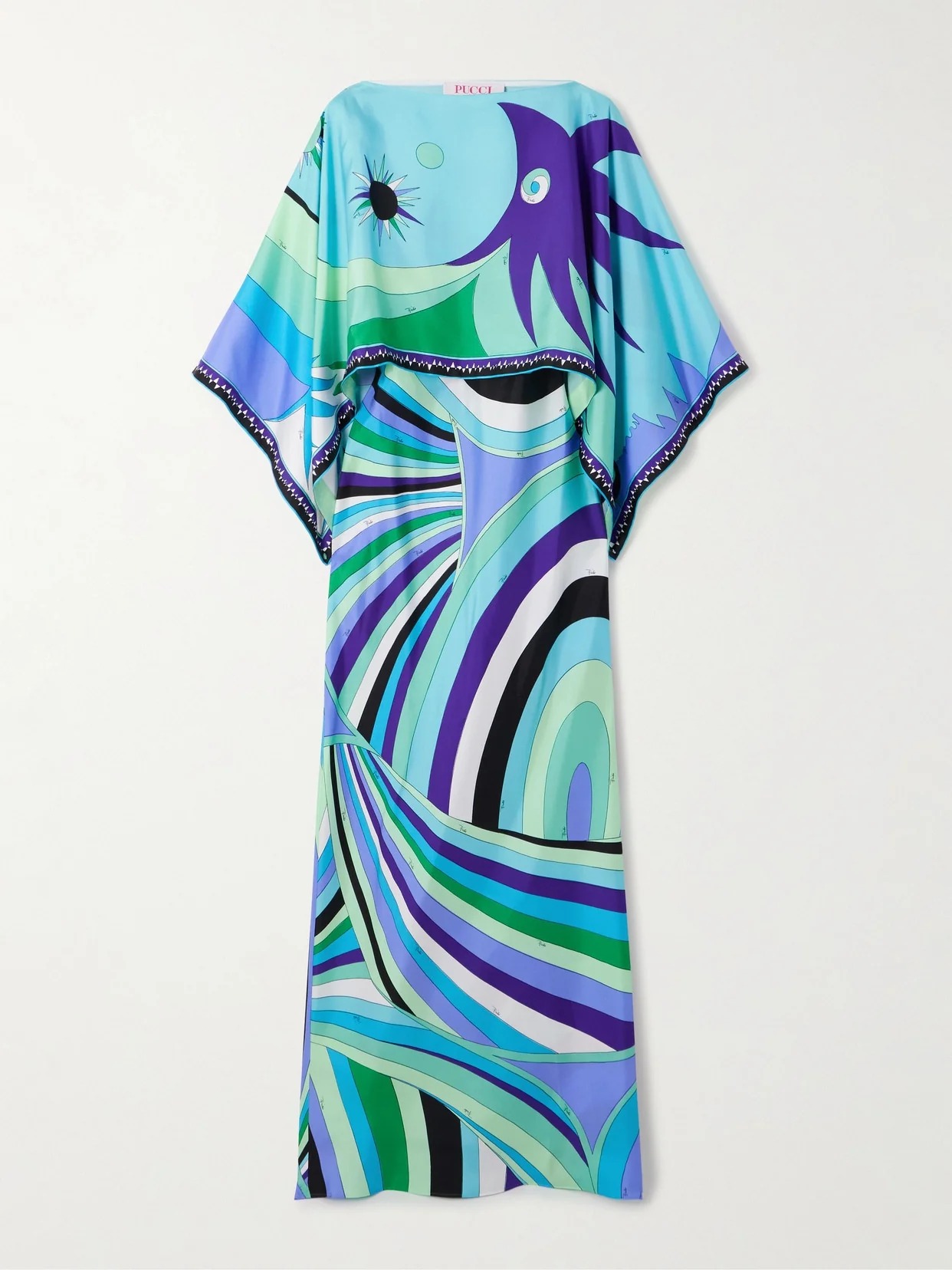 Abstract Irregular Print Shawl Dress Two-piece Set - Image 11
