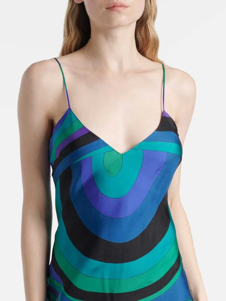 Abstract Irregular Print Shawl Dress Two-piece Set - Image 6