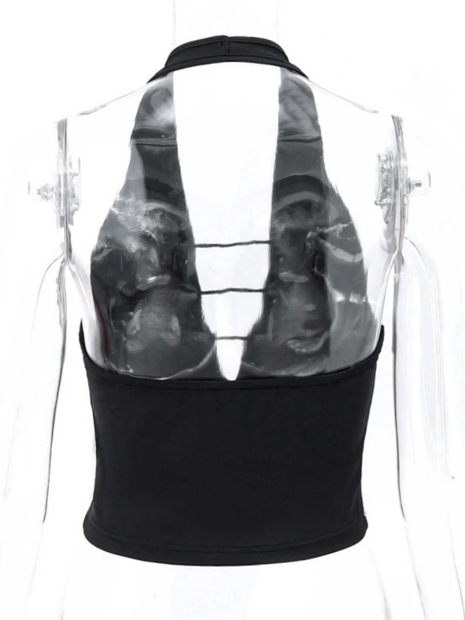 Hollow Out Neckband Straps Backless Tank Tops - Image 5