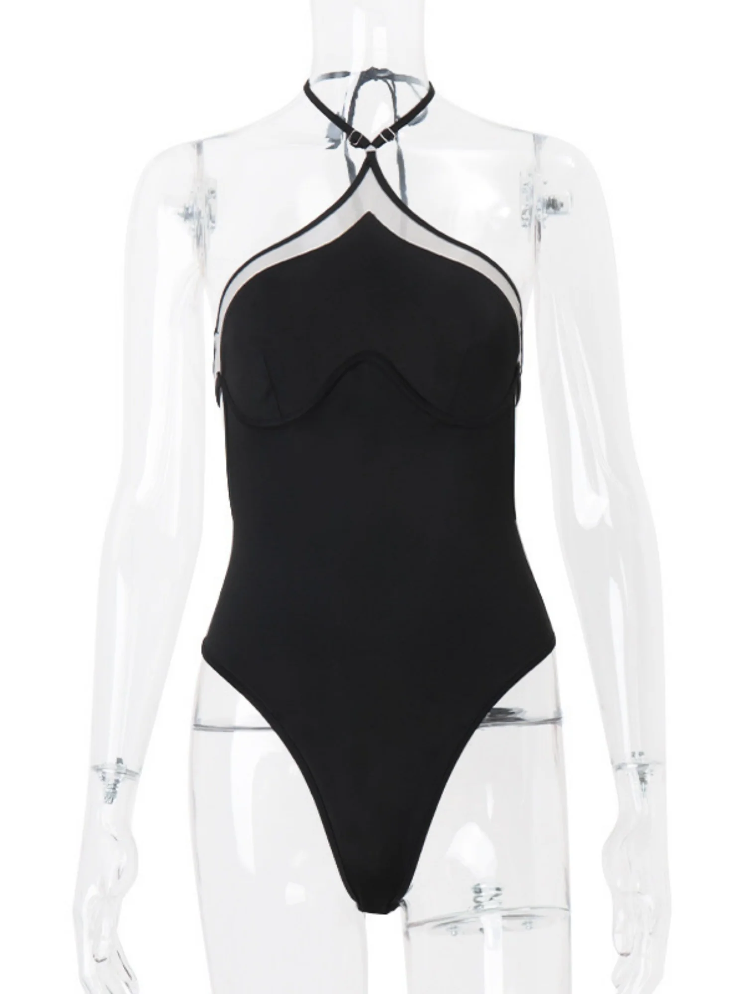 Cross-neck Backless Bodysuits - Image 4
