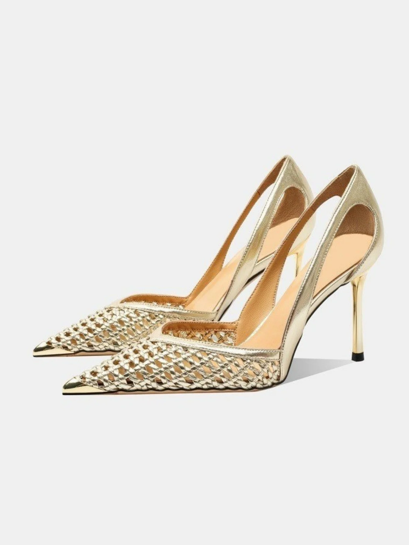Woven Openwork High Heels - Image 10