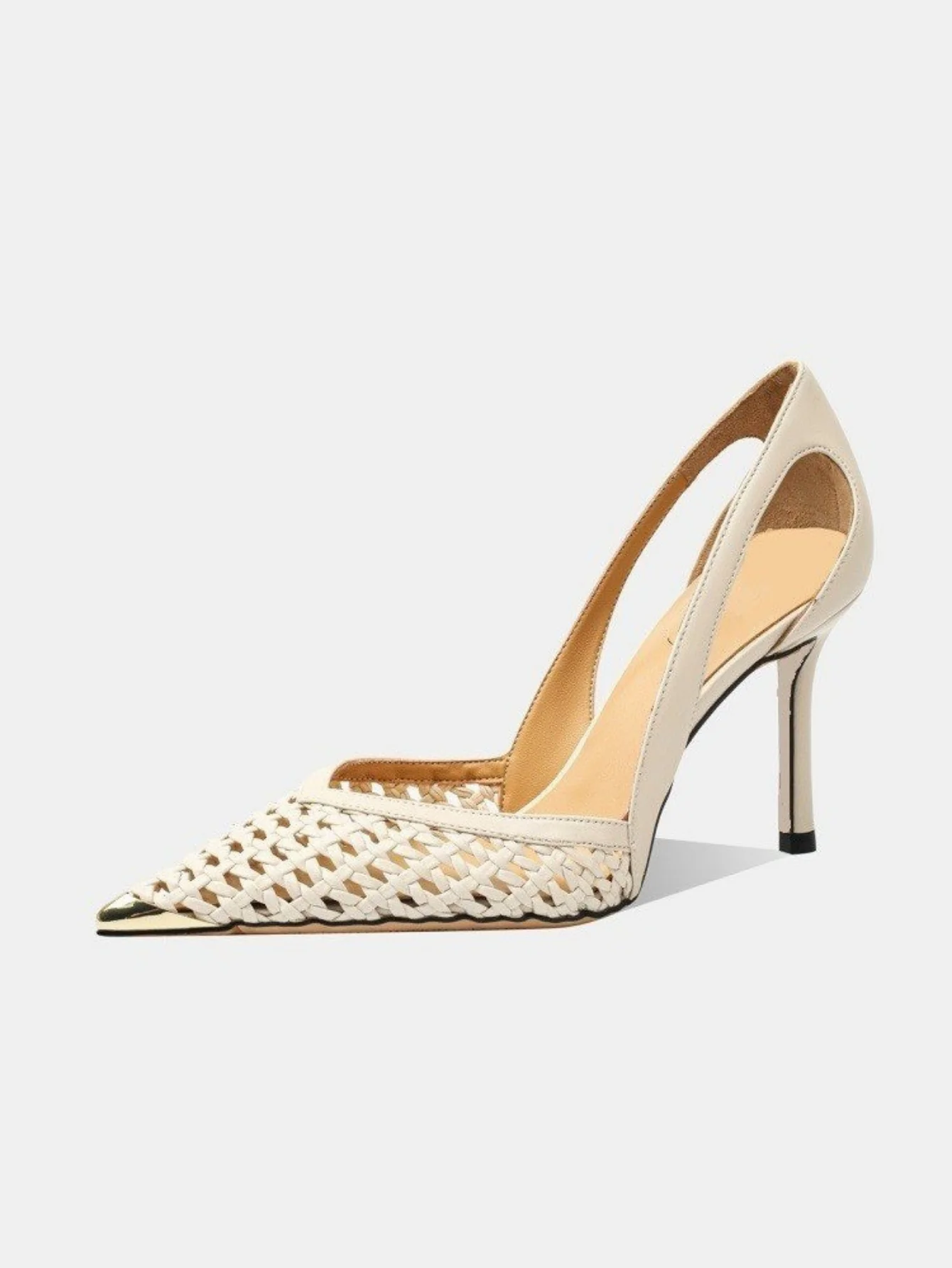 Woven Openwork High Heels - Image 4